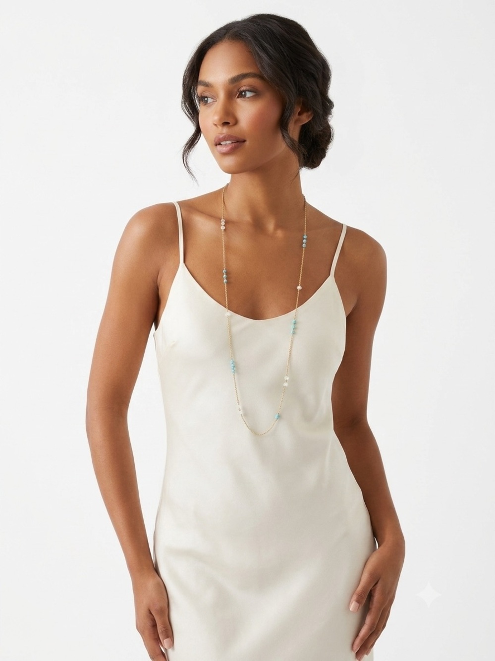Banana Republic long chain with turquoise accents
